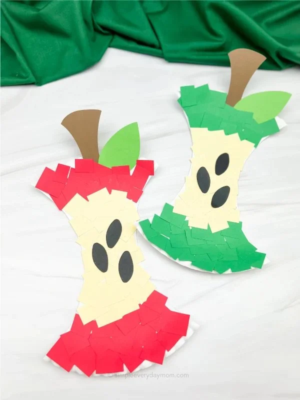 Apple Core Craft template for kids activities and creative projects