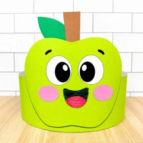 Kids apple headband craft template for a fun creative activity