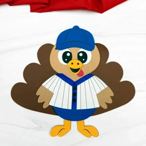 Printable baseball turkey disguise template for kids