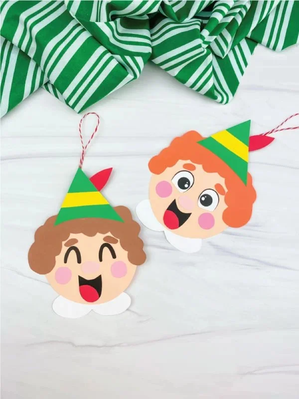 Buddy The Elf ornament craft template for holiday decorations