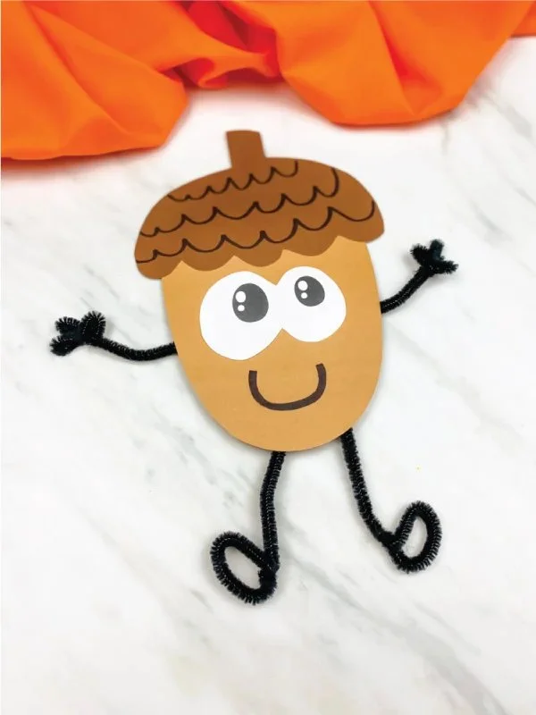 Cute acorn craft for kids with free template download