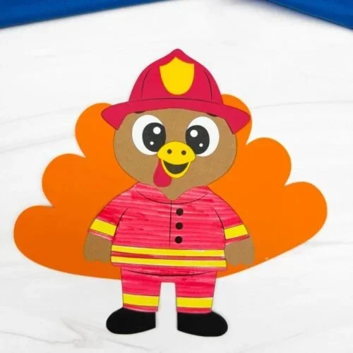 Free printable Fireman Turkey Disguise template for kids