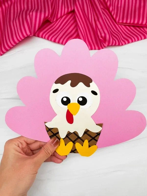 Ice Cream Turkey Disguise Craft template for kids' ice cream craft project.