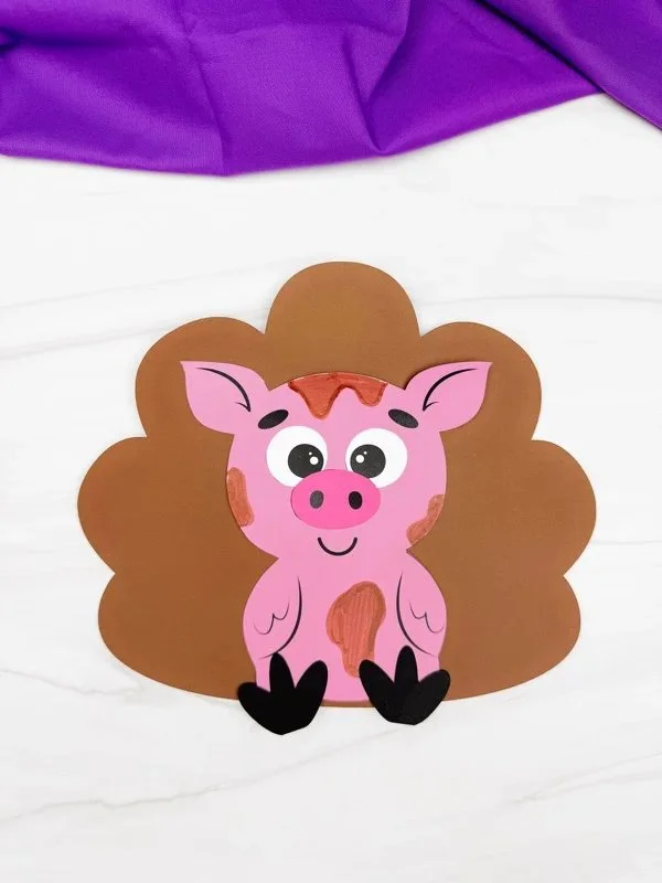 Free Pig Turkey disguise craft template for kids