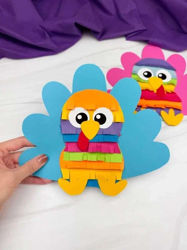 Printable Piñata Turkey disguise craft template for festive celebrations