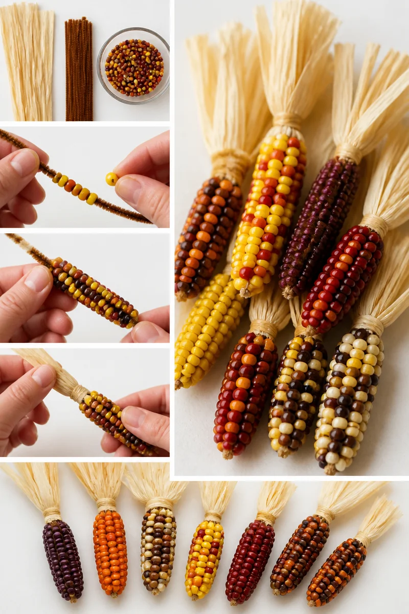 Beaded Pipe Cleaner Indian Corn