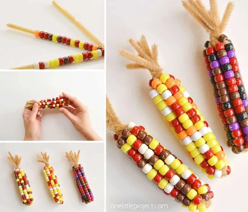 Beaded Pipe Cleaner Indian Corn