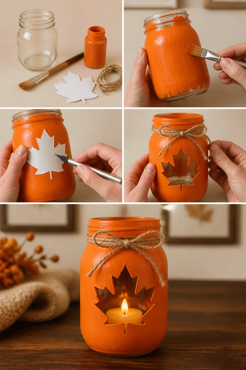 Decorative Painted Mason Jar