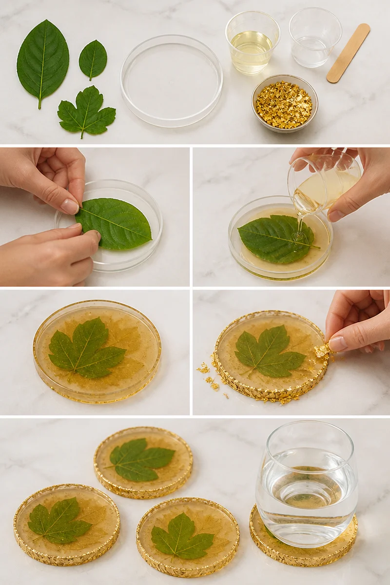 Dried Leaf Coasters