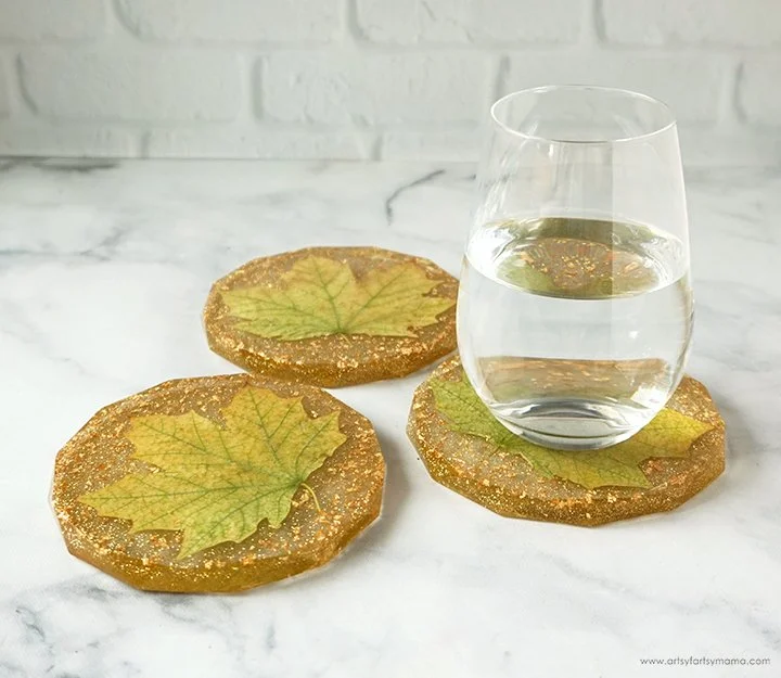 Dried Leaf Coasters