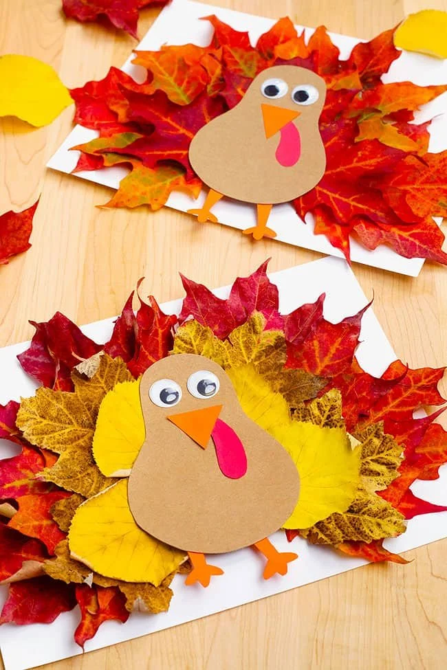 Fall Leaf Turkey Craft | Leaf Turkey with Free, Printable Template!