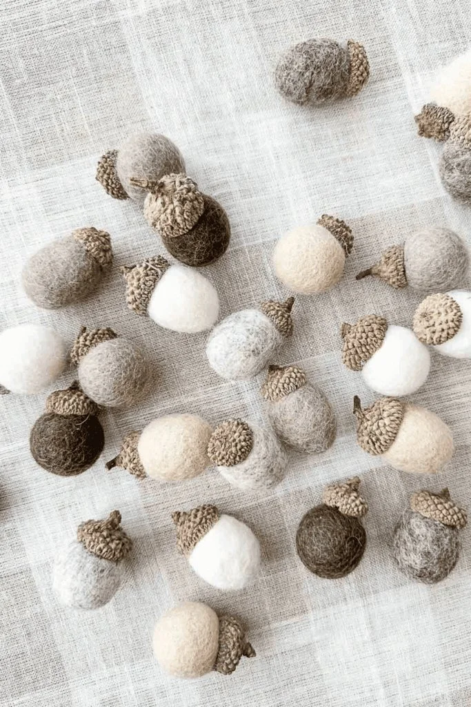 Felted Wool Ball Acorns