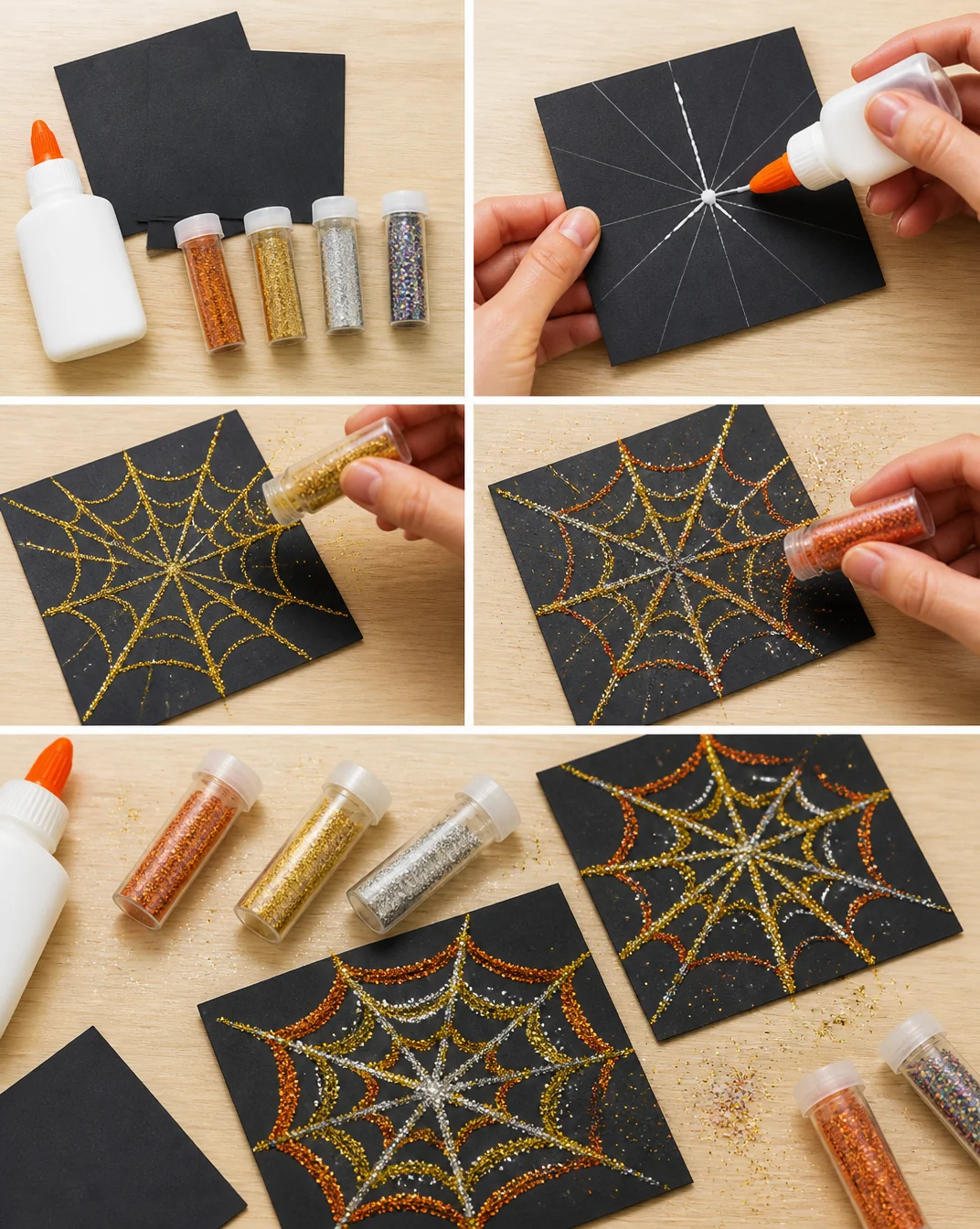 Glitter Spider Web | Fun Spider Web Glitter Craft