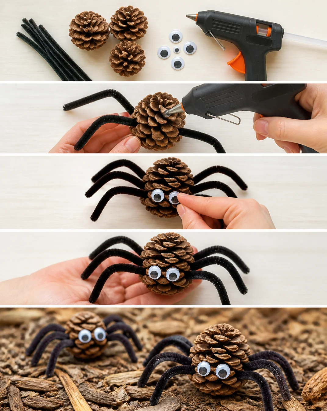 How to Make a Pine Cone Spider