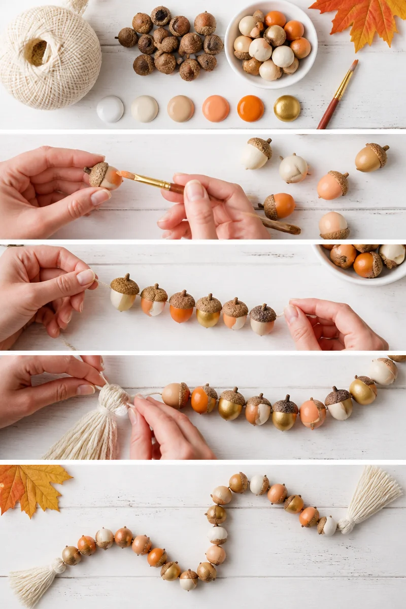 How to Make an Acorn Garland