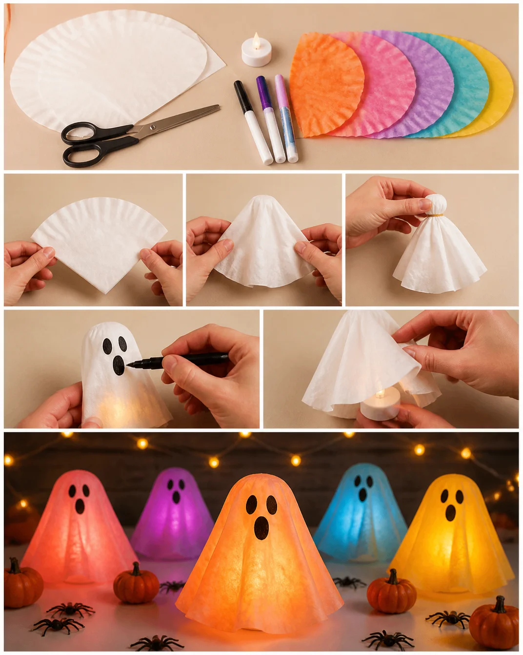 How to Make Coffee Filter Ghosts