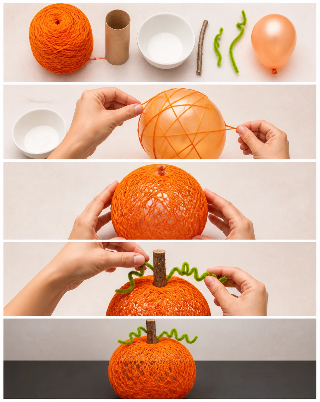 How to Make Yarn Pumpkins