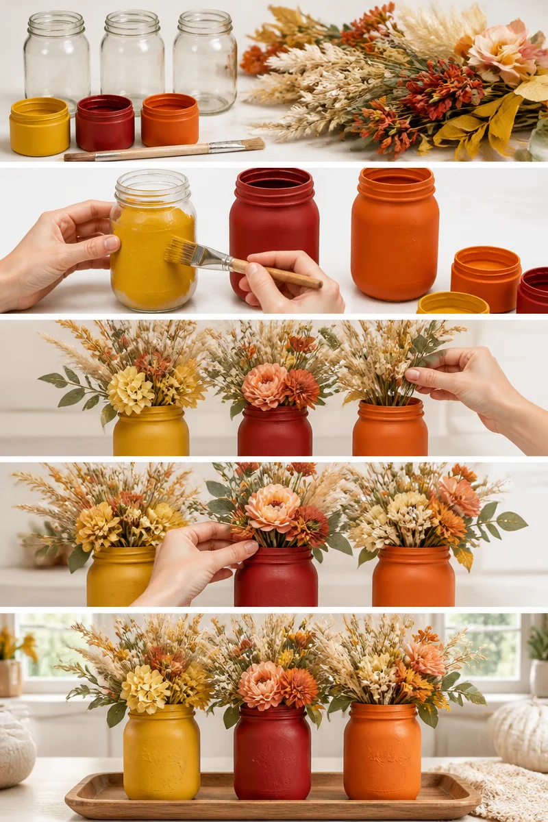 Painted Jars for Thanksgiving