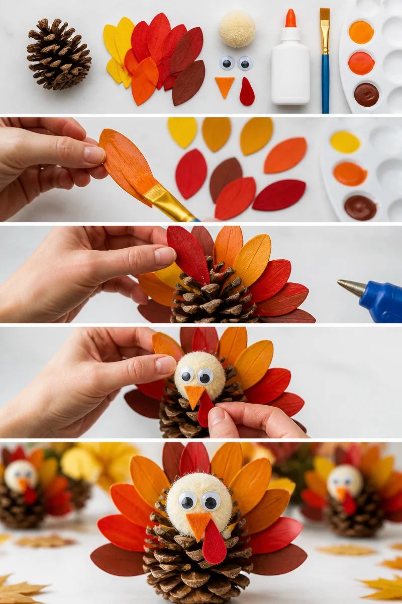 Painted Pinecone Turkeys