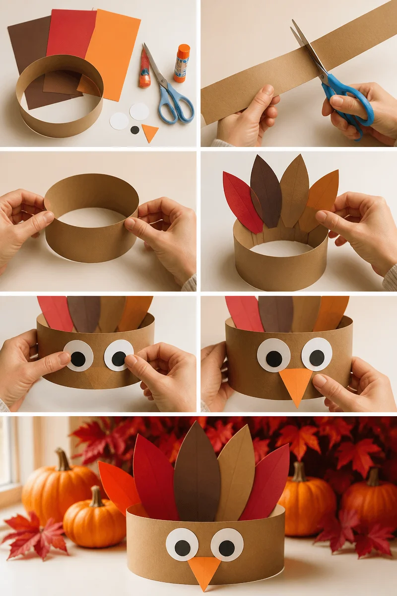 Turkey Paper Headbands - Sew Woodsy